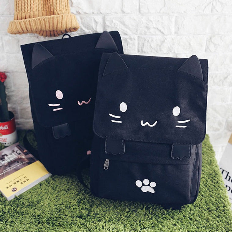 Cute Anime Neko Backpack | Kawaii Aesthetic Bag for Y2K and Coquette Style Lovers