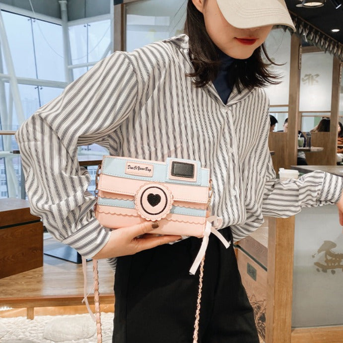 Cute Camera Shape Shoulder Bag - Y2K Aesthetic Accessory for Coquette and Grunge Outfits