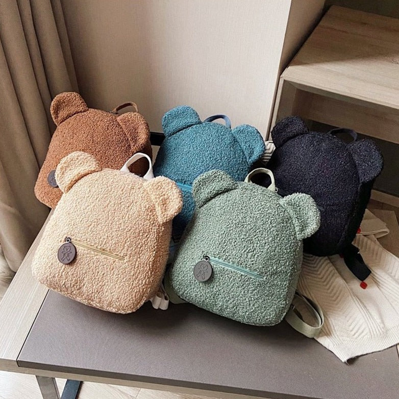 Cute Fluffy Bear Backpack - Adorable Kawaii Style Bag for Y2K Aesthetic Lovers