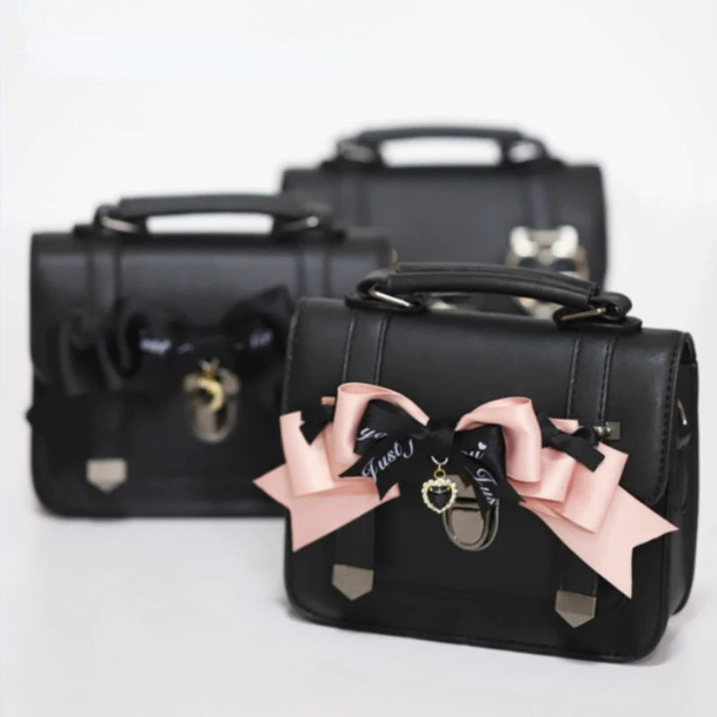 Cute Lolita Black Purse - Y2K Aesthetic Handbag for Coquette and Grunge Outfits