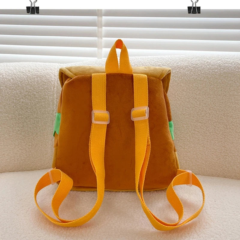 Cute Plush Burger Backpack for Y2K Aesthetic and Coquette Style Outfits