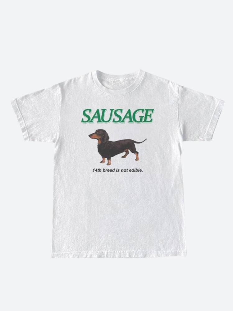 Cute Sausage Dog Tee - Y2K Aesthetic Graphic Top for Comfy and Stylish Outfits