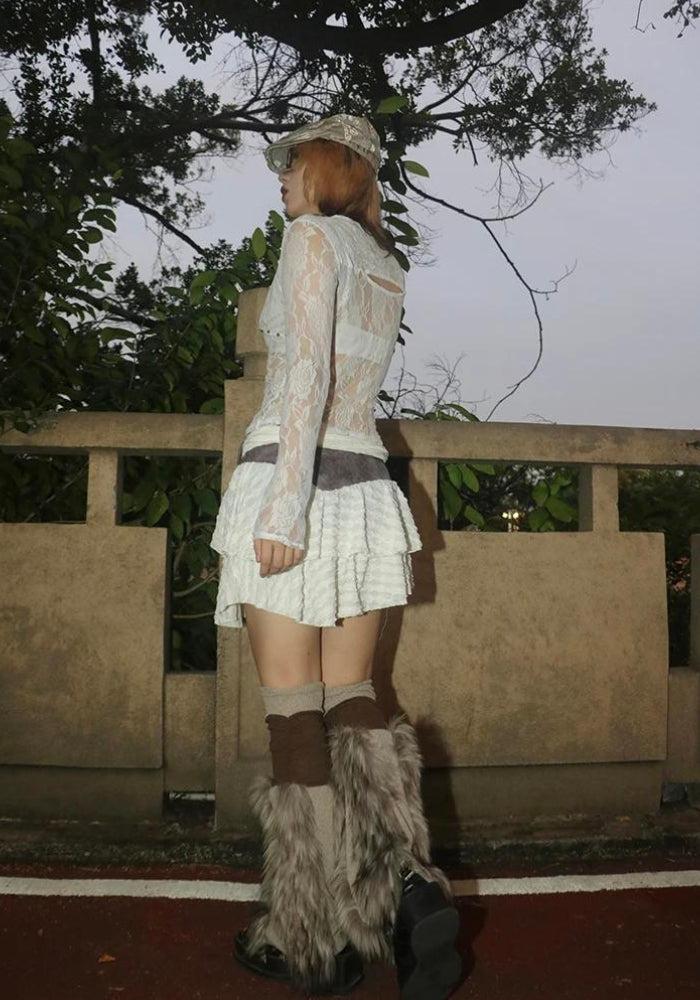 Fairycore Aesthetic Cut Out Lace Top - Ethereal Style for Enchanting Outfits