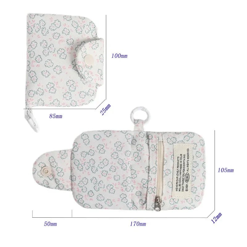 Floral Korean Coin Purse - Cute Aesthetic Accessory for Y2K and Coquette Style Lovers