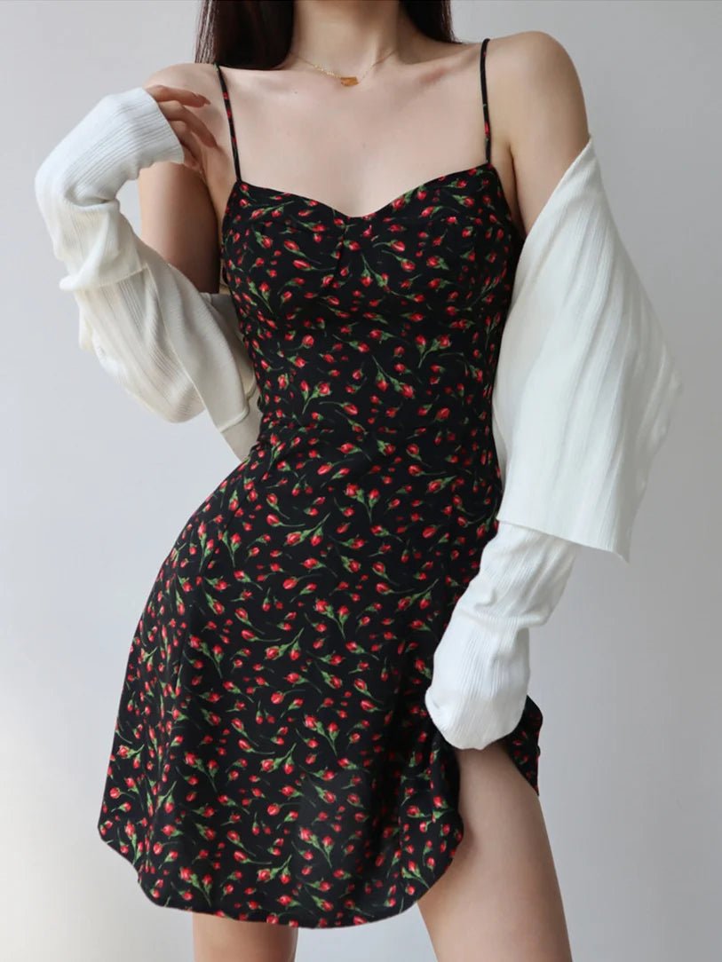 Floral Y2K Bandage Beach Dress - Cute Summer Aesthetic for Trendy Outfits