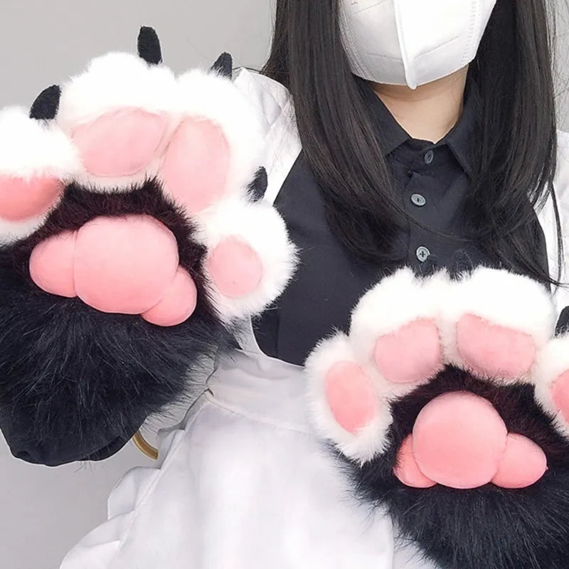 Furry Paw Cosplay Gloves for Y2K Aesthetic, Cute Outfits, and Coquette Style