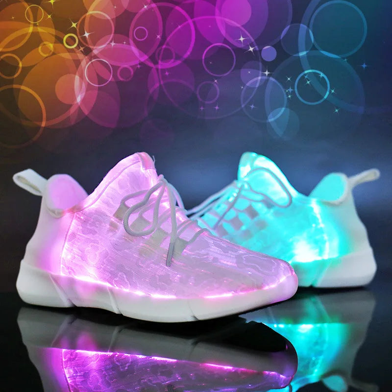 Glowing LED Light Sneakers for Y2K Aesthetic Outfits and Grunge Style Looks