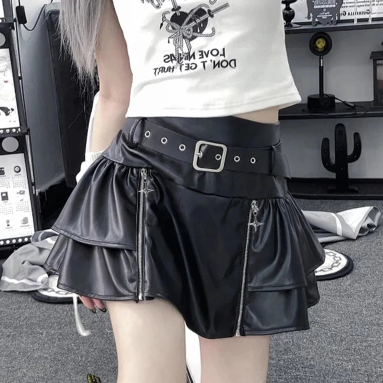 Gothic Aesthetic Cargo Skirt - Y2K Grunge Style for Edgy Fashion Lovers