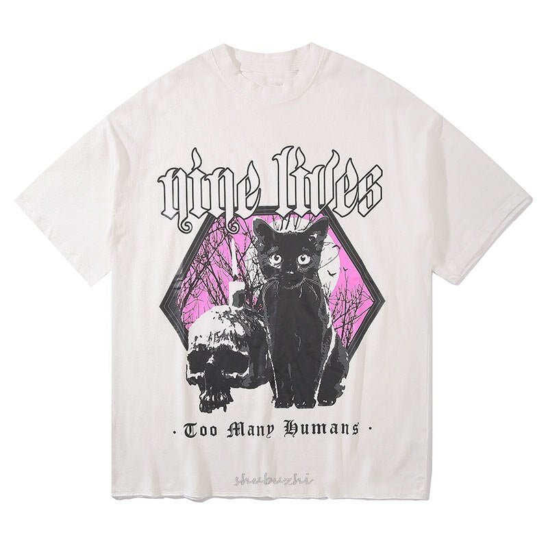 Gothic Aesthetic Funny Print T-Shirt for Grunge and Y2K Fashion Lovers