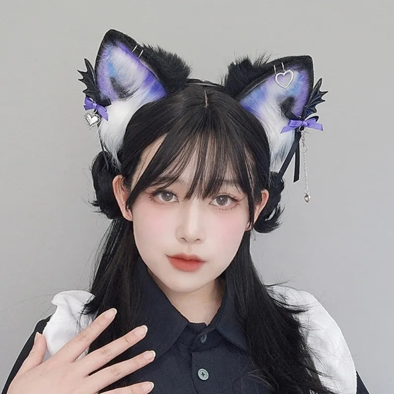 Gothic Anime Cosplay Hairband - Y2K Aesthetic Accessory for Edgy Looks and Unique Style