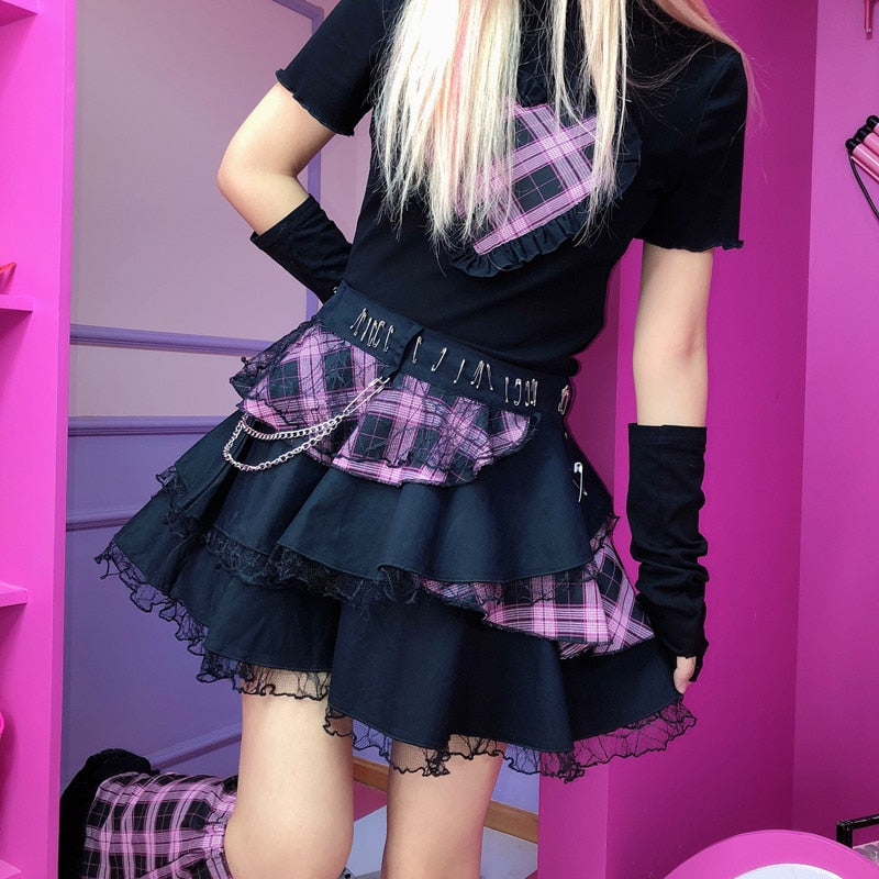 Gothic Lolita Outfit - Aesthetic Skirt & Cute T-Shirt for Y2K Fashion Lovers