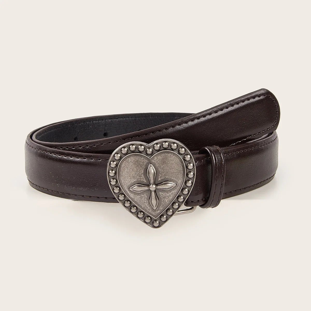 Gothic Peach Heart Cross Belt: Y2K Aesthetic Accessory for Coquette and Grunge Styles