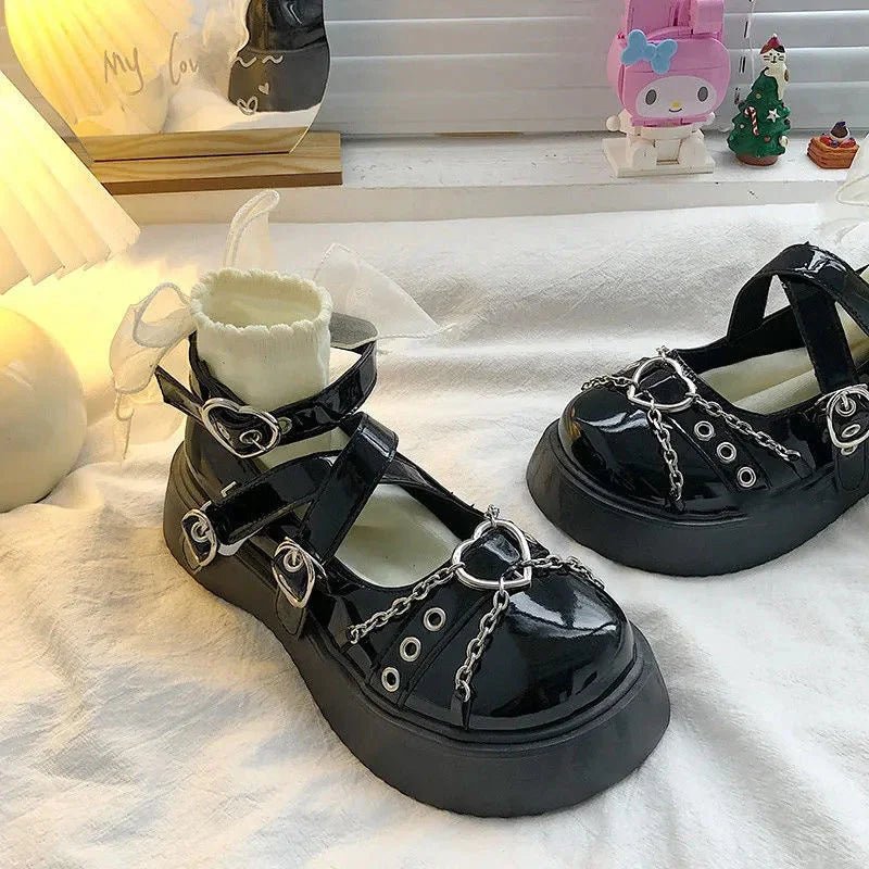 Gothic Round Toe Slippers for Cozy Grunge Aesthetic and Y2K Fashion Lovers