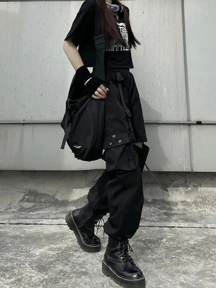 Gothic Techwear Cargo Pants: Y2K Aesthetic Grunge Style for Edgy Fashion Lovers