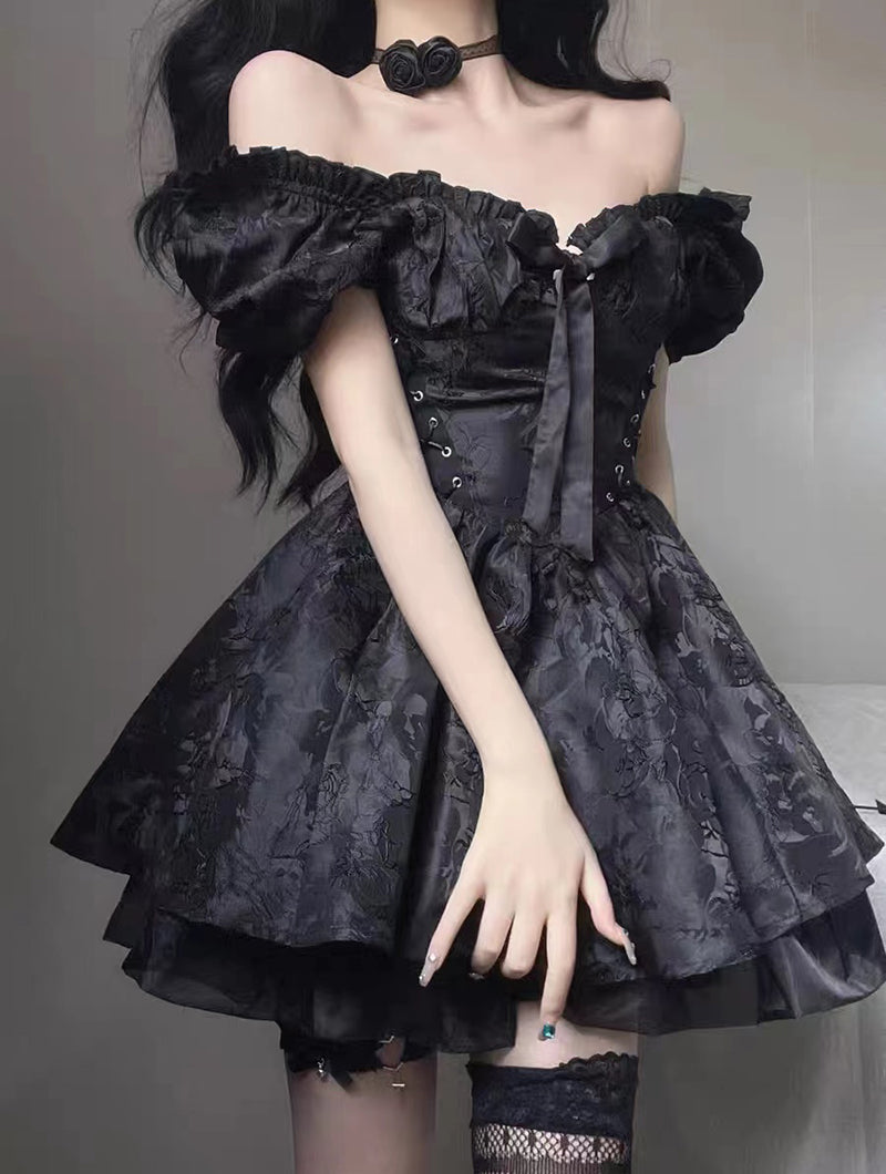 Gothic Vintage Dress: Y2K Aesthetic with Grunge Style and Coquette Charm