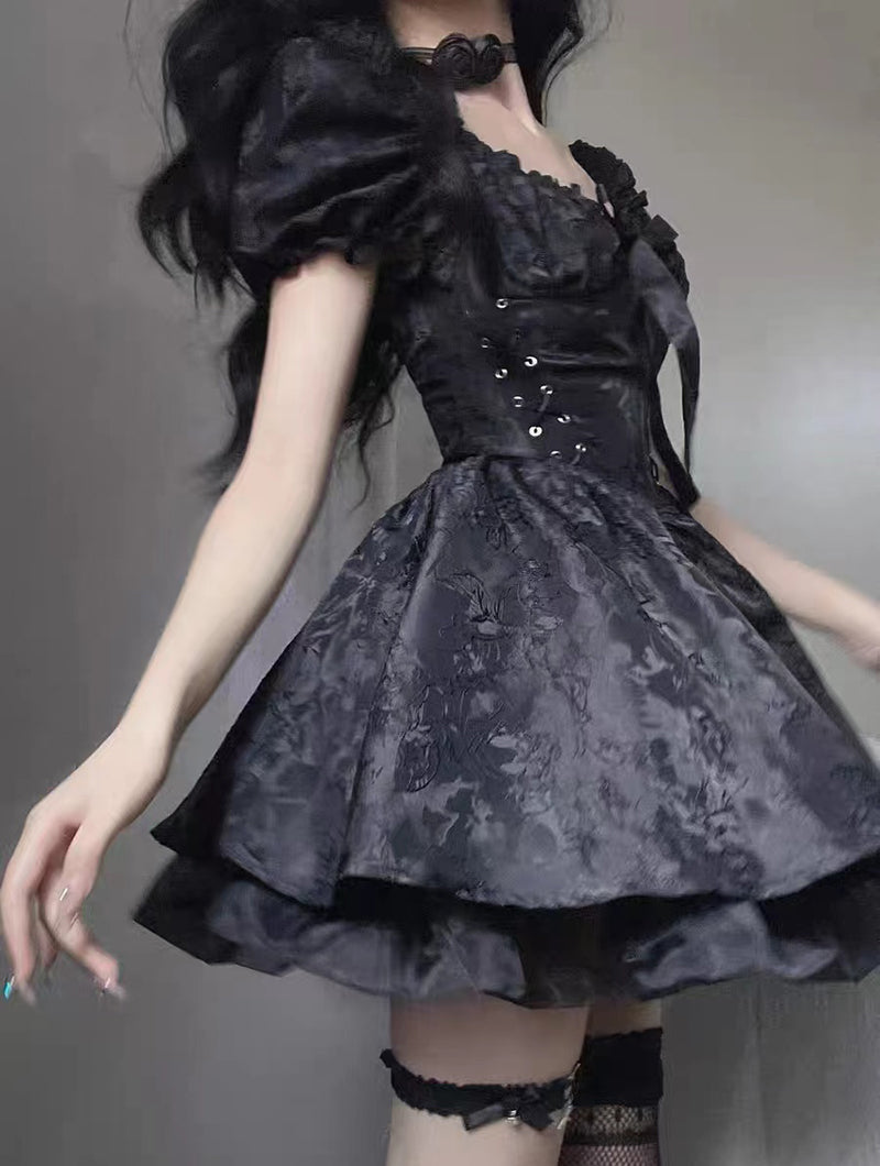 Gothic Vintage Dress: Y2K Aesthetic with Grunge Style and Coquette Charm