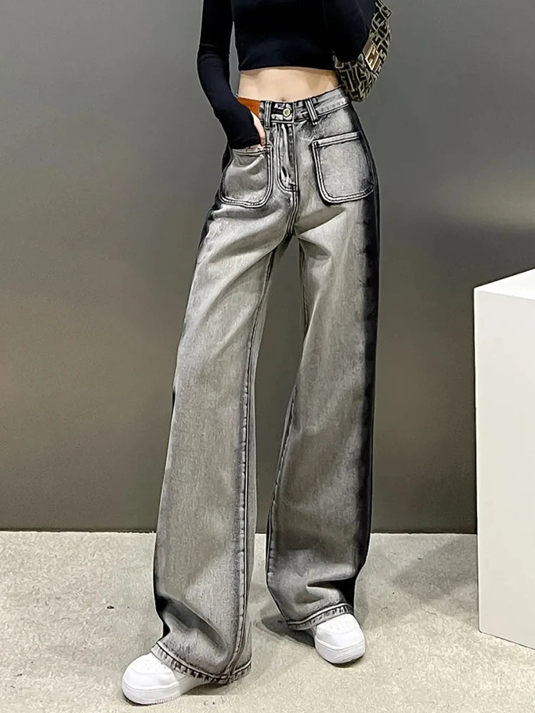 Gothic Y2K Jeans with Harajuku Aesthetic for a Unique Grunge Style Look