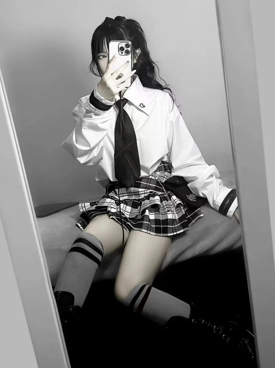 Harajuku Anime School Girl Plaid Mini Skirt - Y2K Aesthetic Cute Preppy Outfit