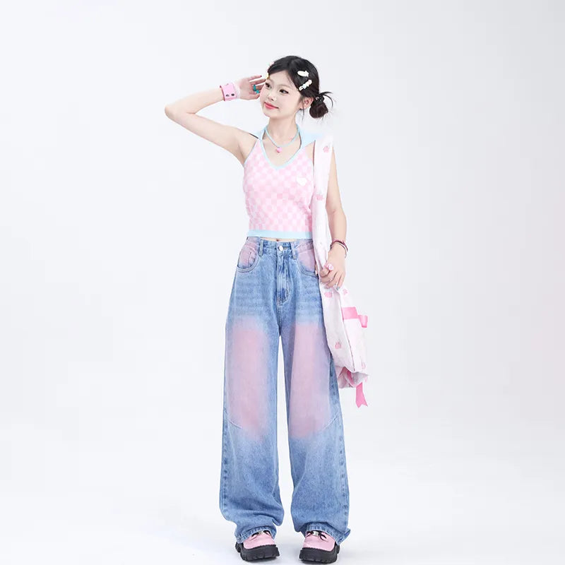 Harajuku Baggy Y2K Jeans for Trendy Aesthetic Outfits and Vintage Style Lovers