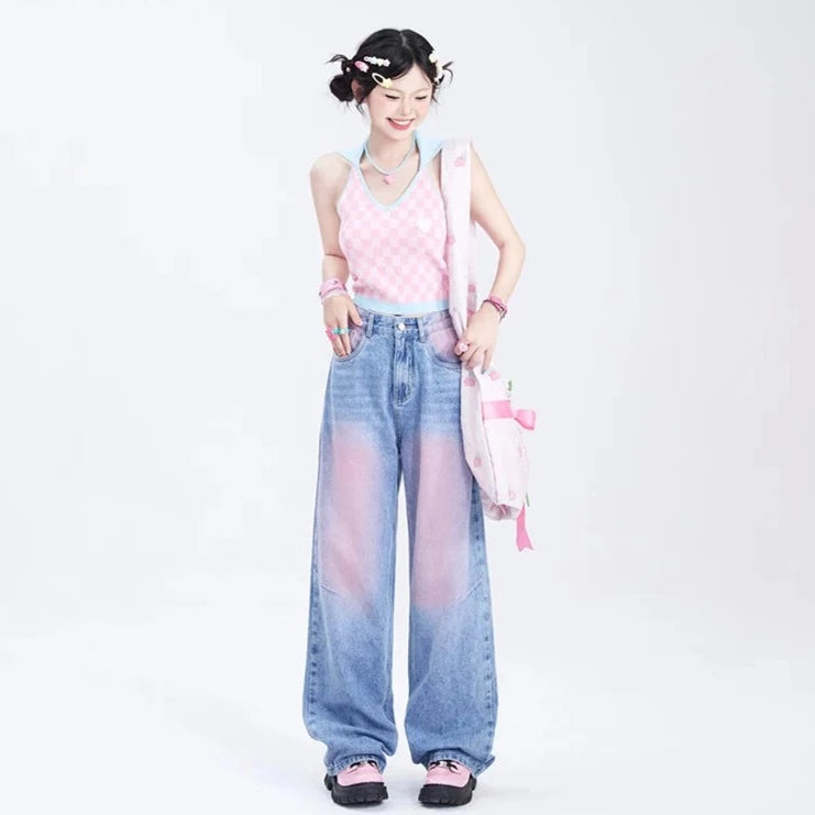 Harajuku Baggy Y2K Jeans for Trendy Aesthetic Outfits and Vintage Style Lovers