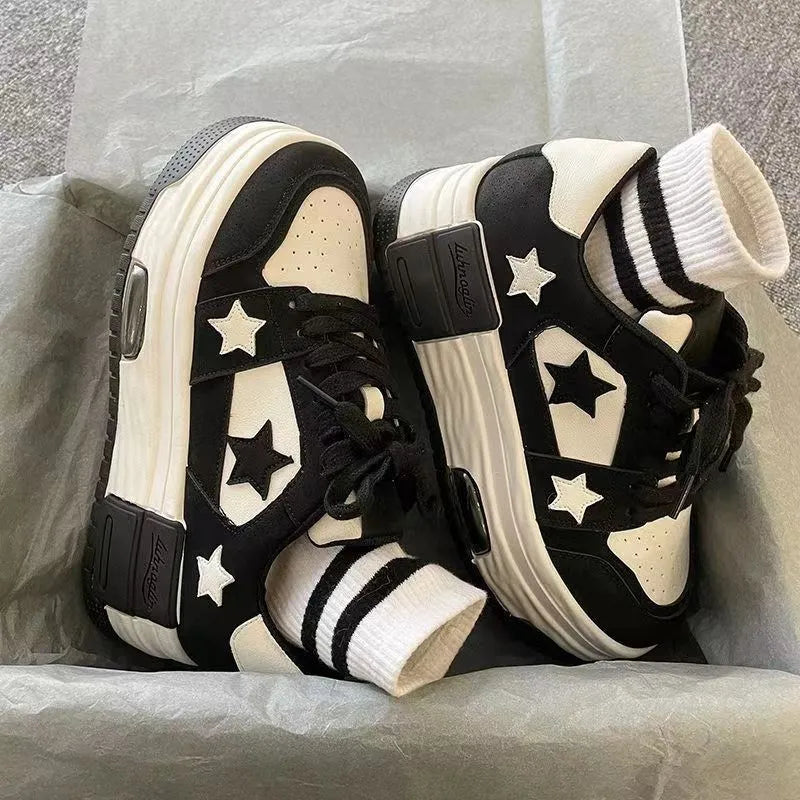 Harajuku Star Chunky Sneakers: Y2K Aesthetic Footwear for Trendy Outfits and Styles