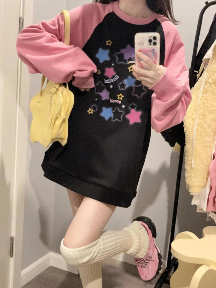 Harajuku Y2K Aesthetic Sweatshirt - Cute and Comfy Streetwear for Trendy Outfits