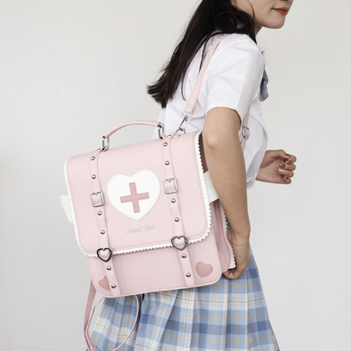 Heart Wings Anime Backpack - Y2K Aesthetic Cute Bag for Coquette and Grunge Styles