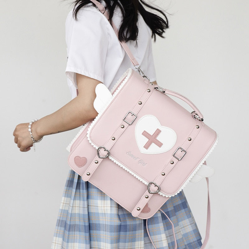 Heart Wings Anime Backpack - Y2K Aesthetic Cute Bag for Coquette and Grunge Styles