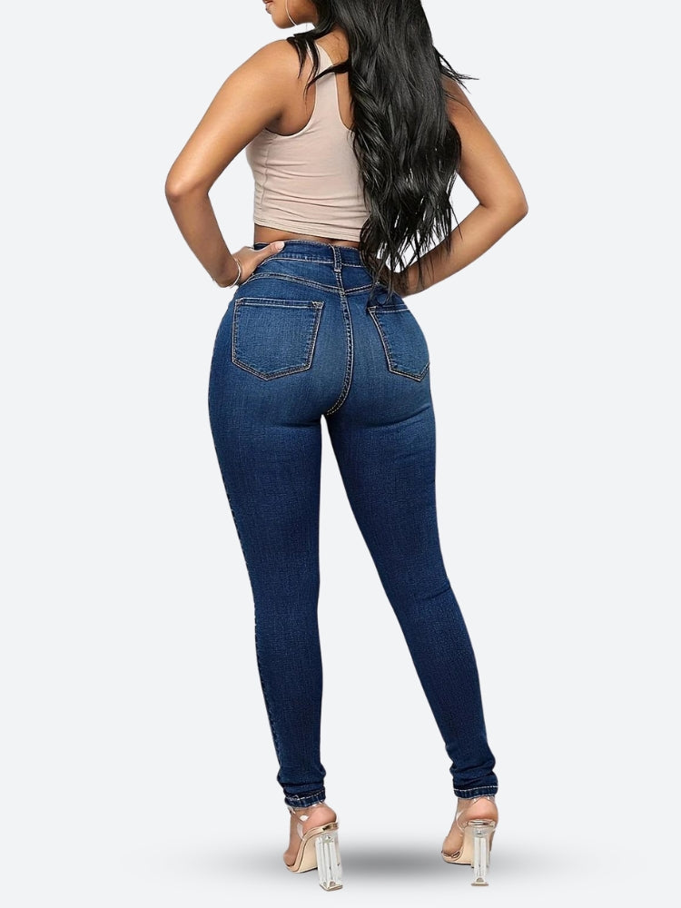 High Rise Y2K Denim Skinny Jeans for Trendy Aesthetic Outfits and Everyday Style