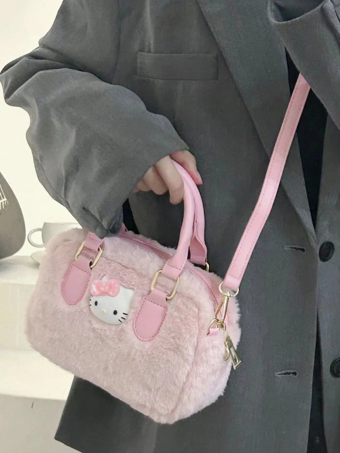 Kawaii Aesthetic Pink Hello Kitty Crossbody Handbag - Cute Purse for Y2K Style Lovers