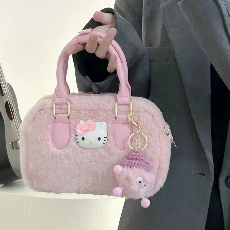 Kawaii Aesthetic Pink Hello Kitty Crossbody Handbag - Cute Purse for Y2K Style Lovers