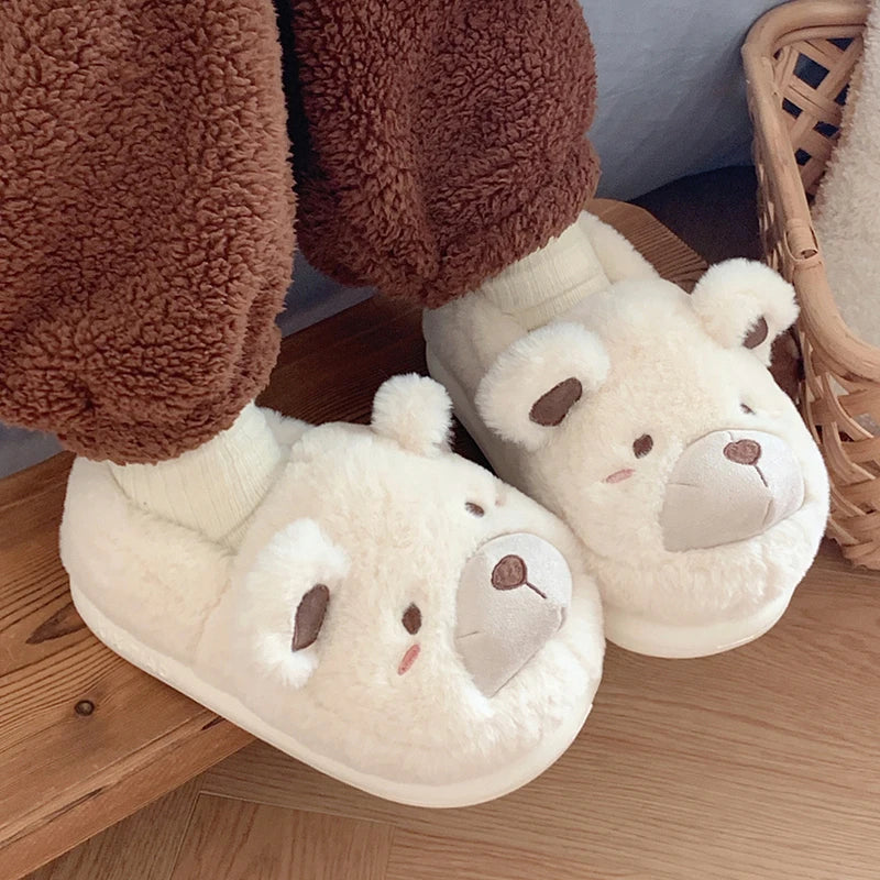 Kawaii Bear Cozy Winter Slippers for Cute Aesthetic Comfort and Style