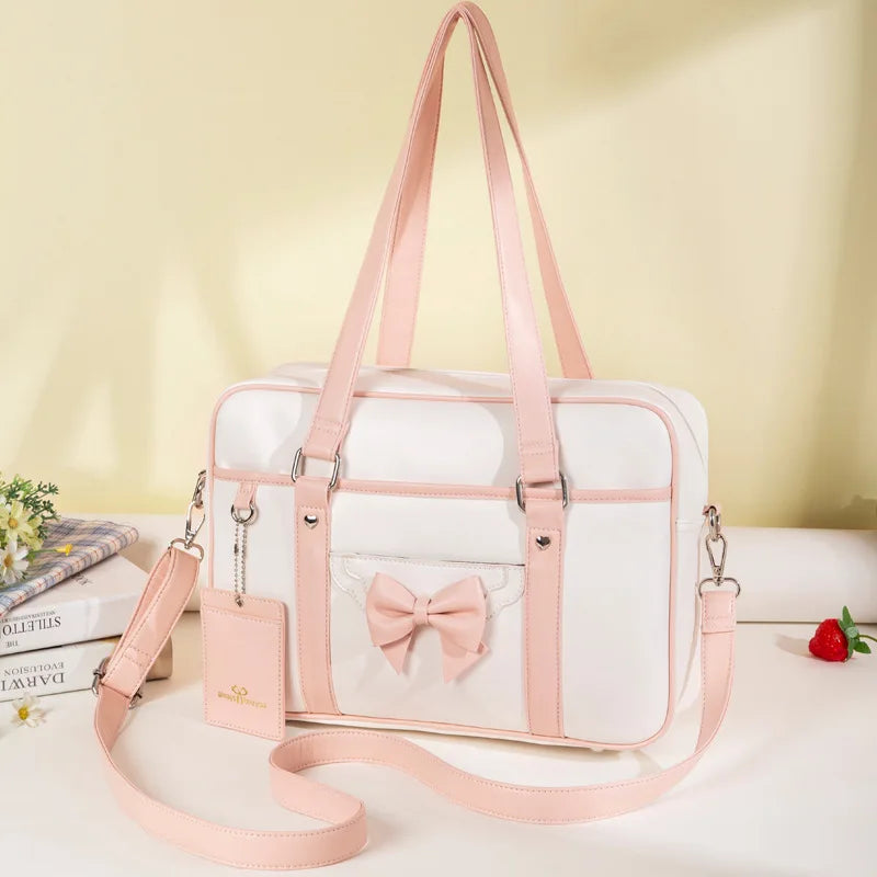 Kawaii Bow Shoulder Bag - Cute Pastel Aesthetic Handbag for Y2K and Coquette Style