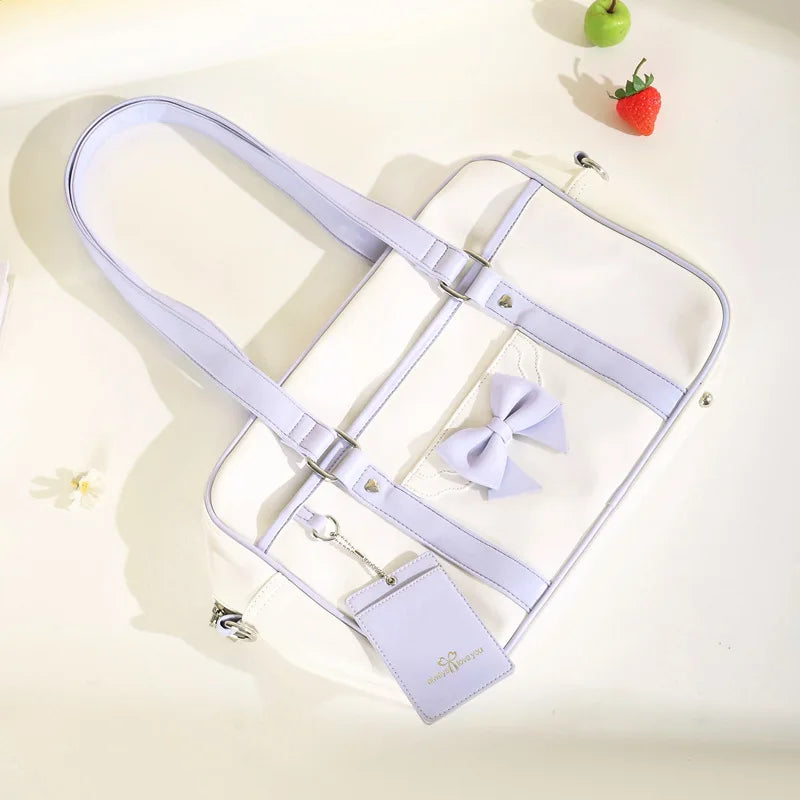 Kawaii Bow Shoulder Bag - Cute Pastel Aesthetic Handbag for Y2K and Coquette Style