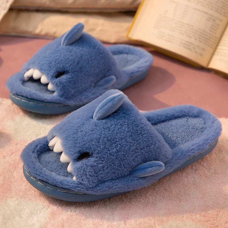 Kawaii Cartoon Shark Slippers - Cute and Comfy Footwear for Y2K and Coquette Aesthetic