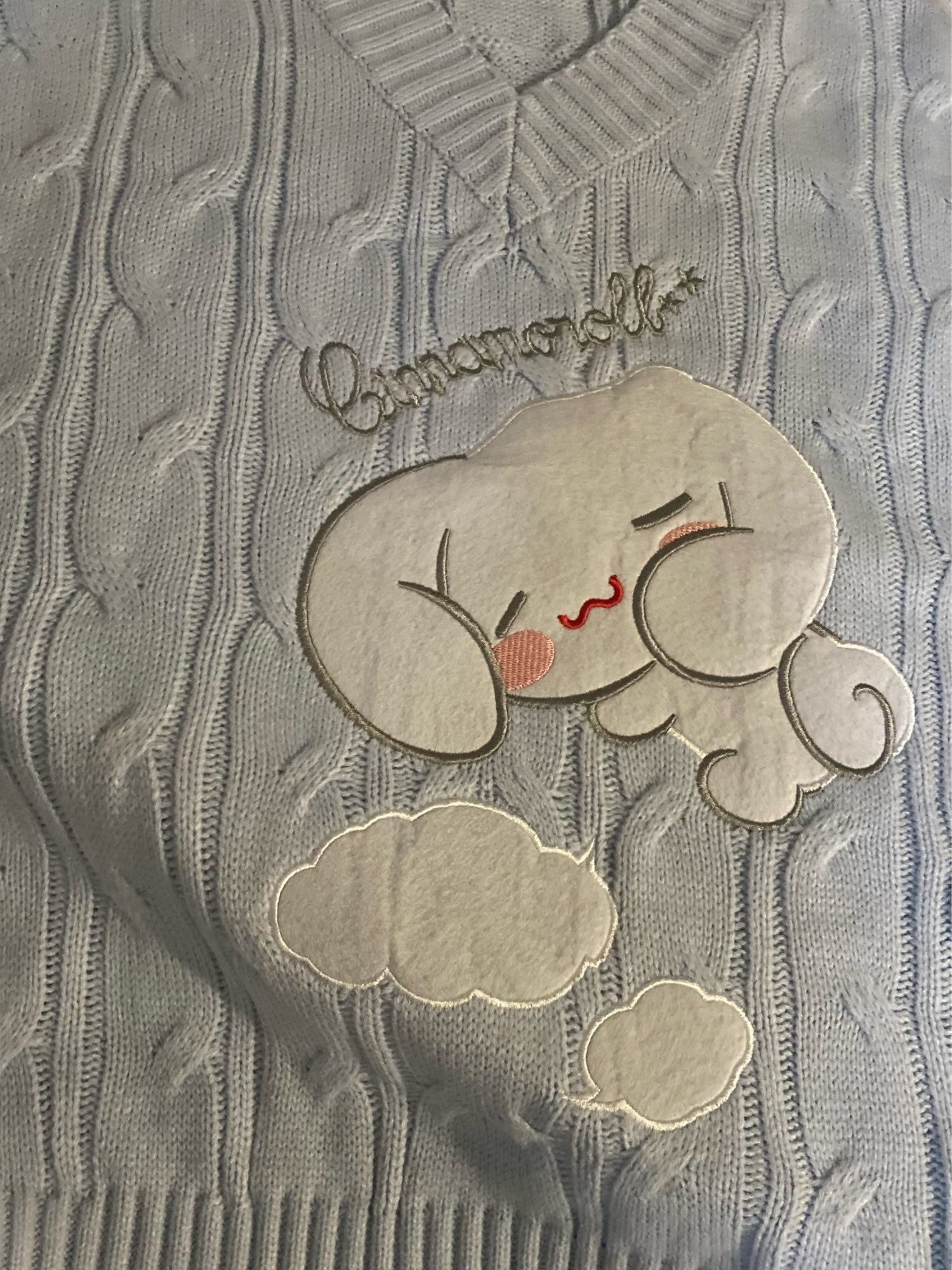 Kawaii Cinnamoroll Aesthetic Baby Blue Sweater for Cozy Y2K Fashion Lovers