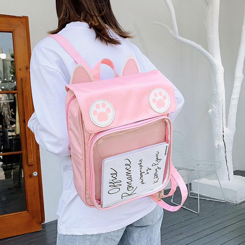 Kawaii Cute Cat Backpack | Adorable Aesthetic Bag for Y2K and Coquette Style