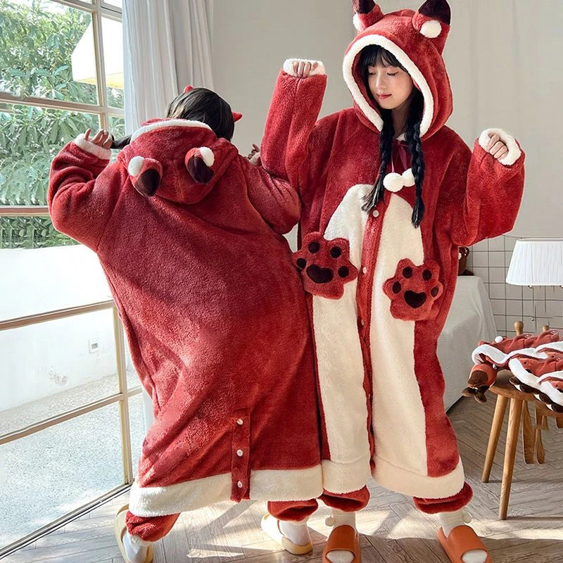 Kawaii Fox Kigurumi: Adorable Y2K-Inspired Cozy Onesie for Cute Aesthetic Outfits