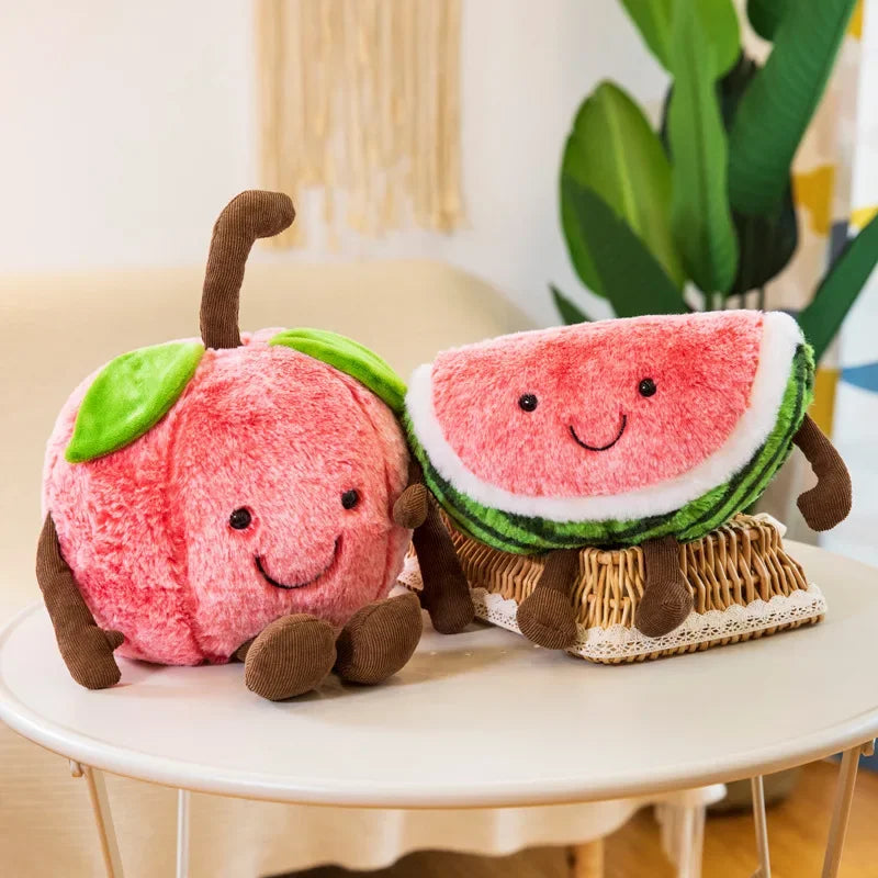 Kawaii Fruit Plush Pillow - Adorable Soft Decor for Cozy Aesthetic Rooms