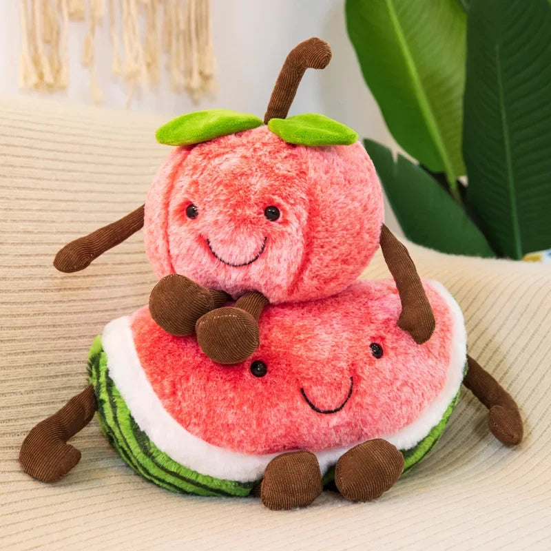 Kawaii Fruit Plush Pillow - Adorable Soft Decor for Cozy Aesthetic Rooms