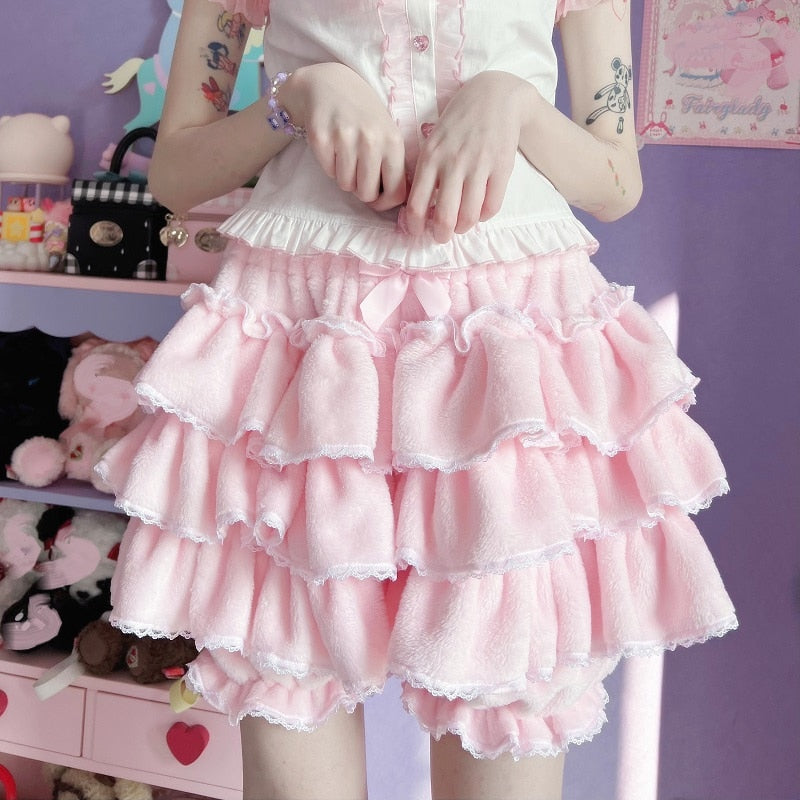 Kawaii Harajuku Aesthetic Plus Size Ruffle Bloomers for Cute and Comfy Outfits