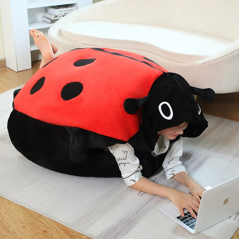 Kawaii Ladybug Plush Pillow - Adorable Soft Toy for Cozy Aesthetic Decor