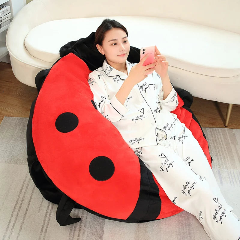 Kawaii Ladybug Plush Pillow - Adorable Soft Toy for Cozy Aesthetic Decor