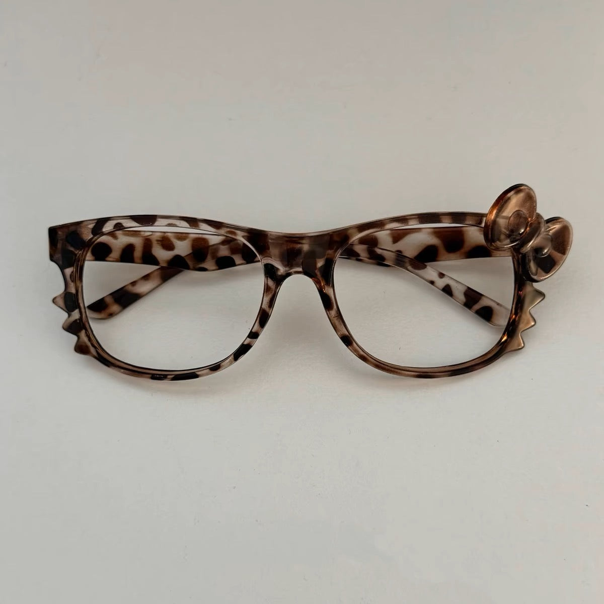 Kawaii Leopard Print Hello Kitty Eyeglasses Frames for Y2K Fashion Lovers