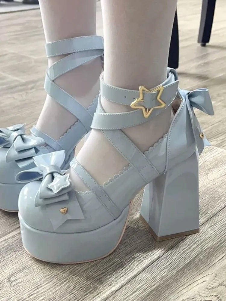 Kawaii Platform Mary Jane Shoes for Y2K Aesthetic and Cute Outfits