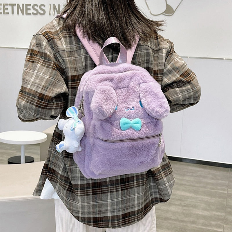 Kawaii Plush School Backpack - Cute Aesthetic Bag for Y2K and Coquette Style