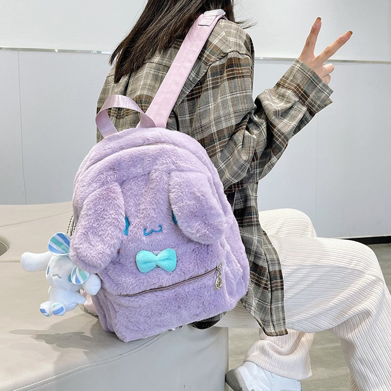 Kawaii Plush School Backpack - Cute Aesthetic Bag for Y2K and Coquette Style