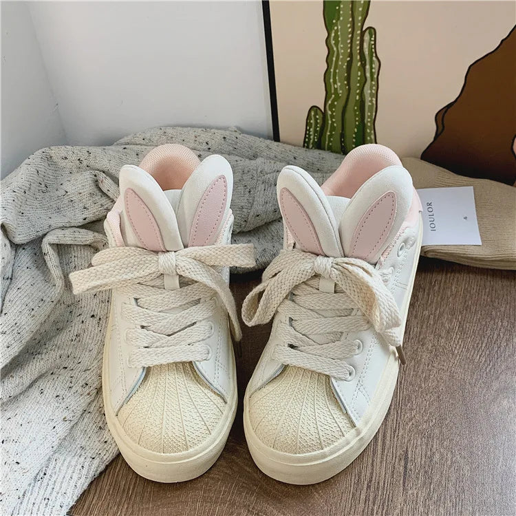 Kawaii Rabbit Ears Sneakers for Y2K Fashion Lovers - Cute and Comfy Aesthetic Footwear