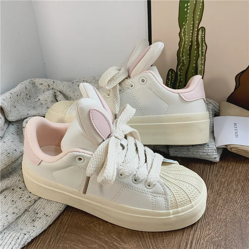 Kawaii Rabbit Ears Sneakers for Y2K Fashion Lovers - Cute and Comfy Aesthetic Footwear