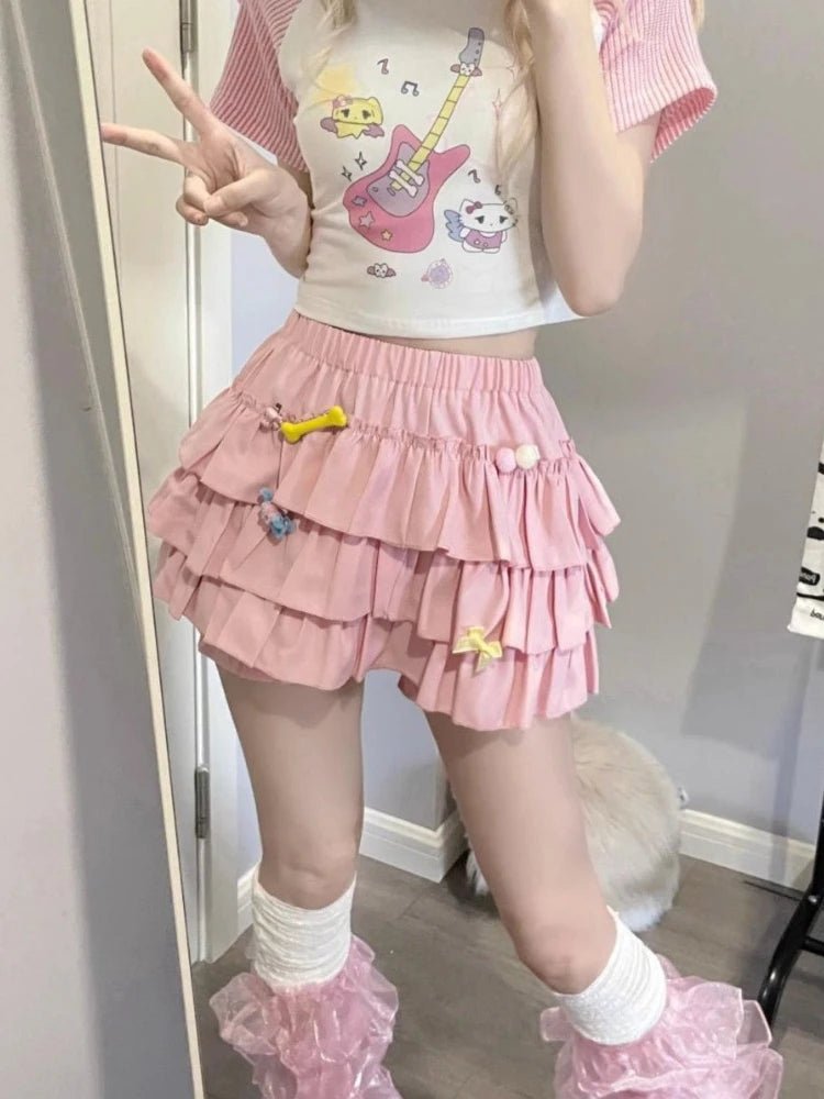 Kawaii Ruffle Mini Skirt - Adorable Y2K Aesthetic Skirt for Cute Outfits and Coquette Style